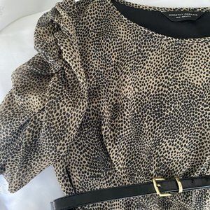 Dorothy Perkins day dress Size 10 (14 UK) Subtle Animal print in black/cream.
